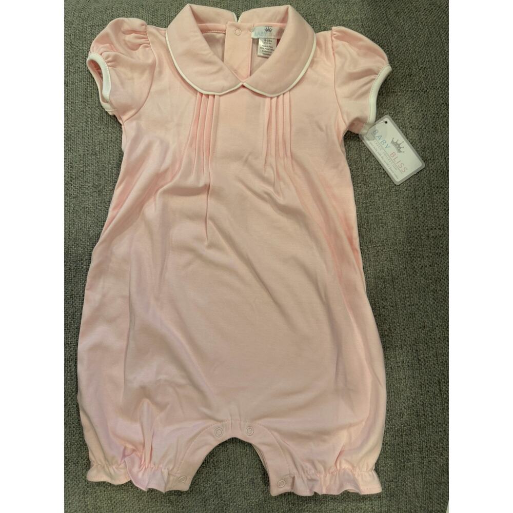 Baby Loren Pink Peter Pan Collared Pima Cotton Bubble Girls 18-24 Months NWT